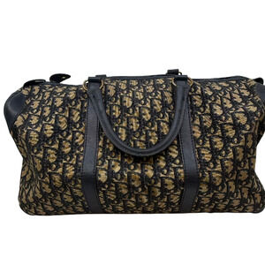 Dior Boston Bag Black Oblique Canvas Duffle Bag